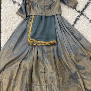 Elegant Gold and Gray Lehenga set